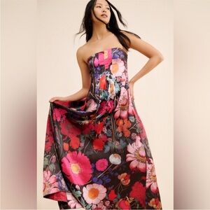 Free People Strapless Botanical Maxi Dress